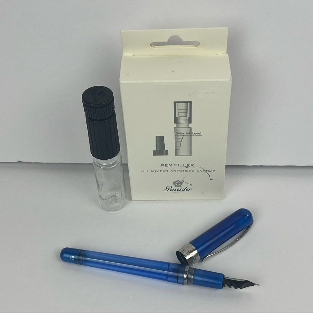 Pineider Avatar UR Traveler Neptune Blue Clear Fountain Pen Fine SS Nib